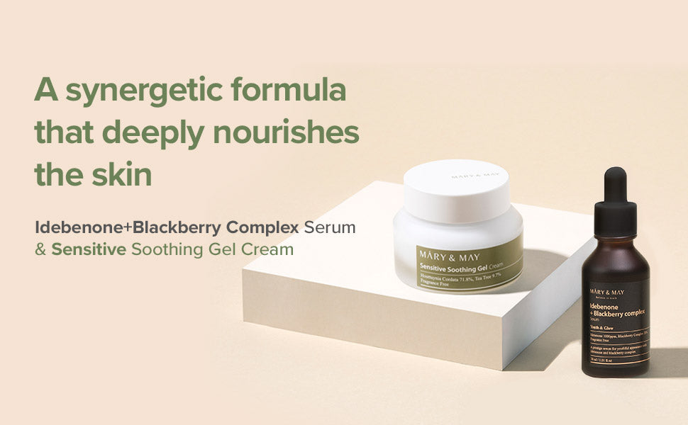 [Mary&May] Sensitive Soothing Gel Cream 70g + Idebenone+BlackBerry Complex serum 30ml