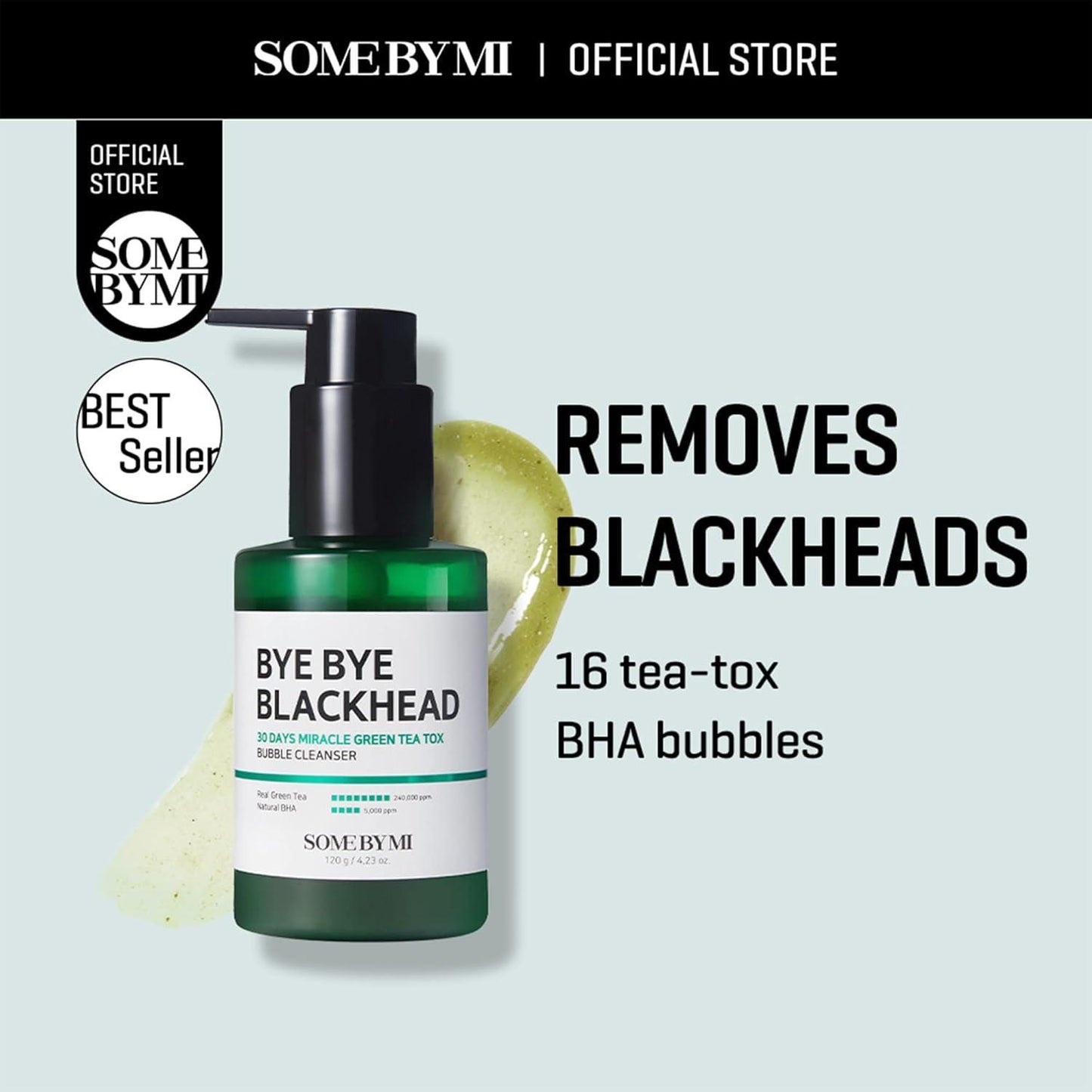 BYE BYE BLACKHEAD 30 DAYS MIRACLE GREEN TEA TOX BUBBLE CLEANSER 120g