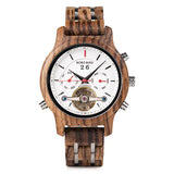 Automatic Tourbillon Mechanical Watch - BOBO BIRD Wood