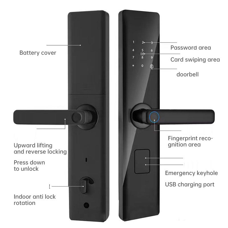 Smart Electronic Fingerprint Door Lock, Keyless Entry Biometric Smart Lock for Home Security