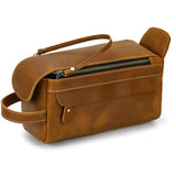 Genuine Leather Retro Wash Bag for Men and Women