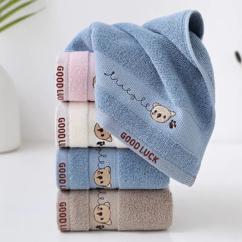 Soft Coral Velvet Cartoon Baby Bath Towel