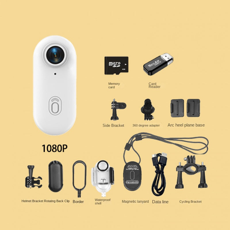 Thumb Bike Camera with Magnetic Back Clip, Mini Sports Action Camera & Thumb Recorder for Cycling, Outdoor Adventure & Pet Monitoring
