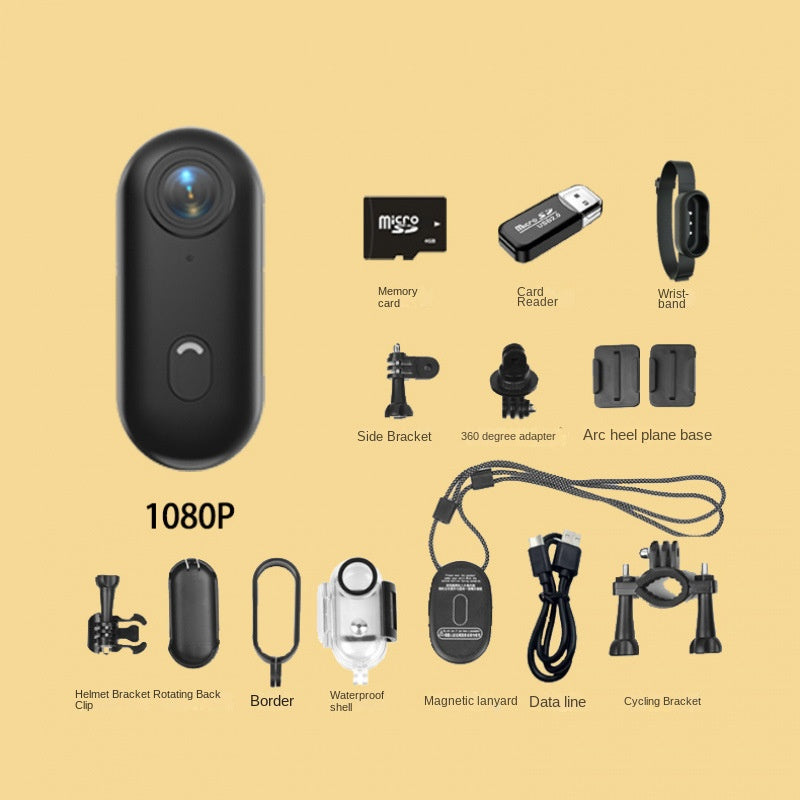 Thumb Bike Camera with Magnetic Back Clip, Mini Sports Action Camera & Thumb Recorder for Cycling, Outdoor Adventure & Pet Monitoring