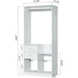 Chic 71" White Wardrobe Organizer