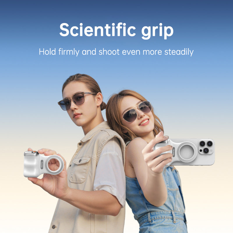 MagSafe Compatible Photography Grip, MFi Certified Wireless Bluetooth Stabilizer for Shake-Free Shooting & Vlogging