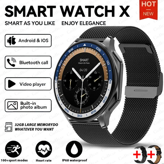 DT Watch X Smartwatch with 4G Large Memory, Waterproof Bluetooth Calling, Local Music & Video Playback