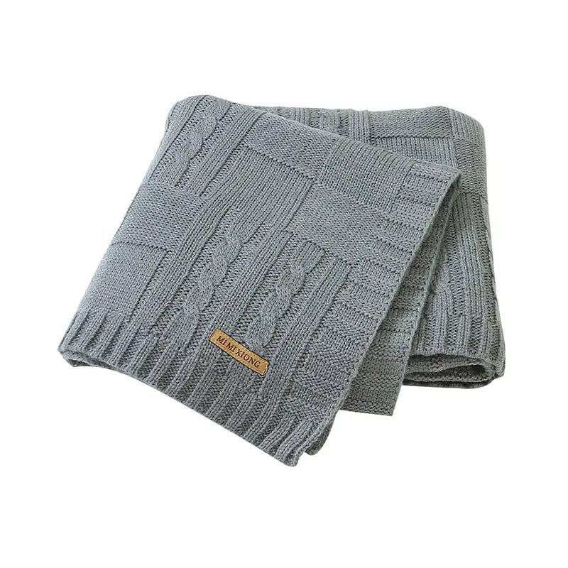 Solid Color Knitted Baby Blanket for Men and Women