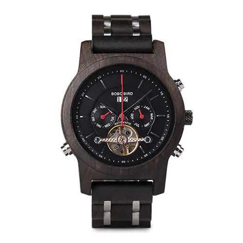 Automatic Tourbillon Mechanical Watch - BOBO BIRD Wood