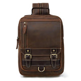 Horse Leather Men's Multifunctional Backpack for Travel