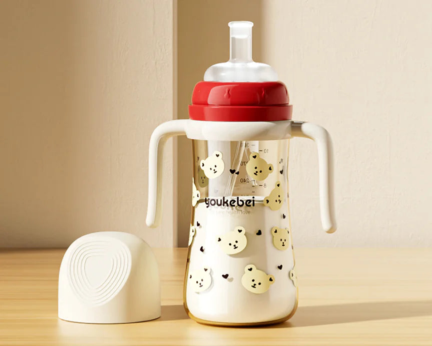 Children's Anti-Spray Learning Drinking Cup with Straw