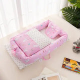 Foldable Portable Crib with Bionic Infant Mattress