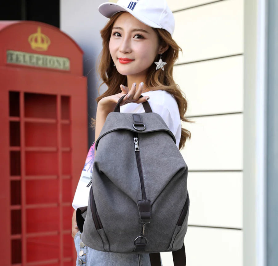 College Style Canvas Backpack and Tote Bag