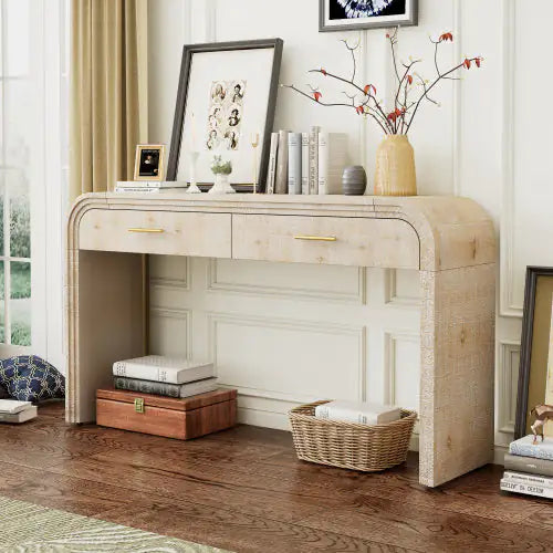 Unique Retro Silhouette Entryway Table With Open Design