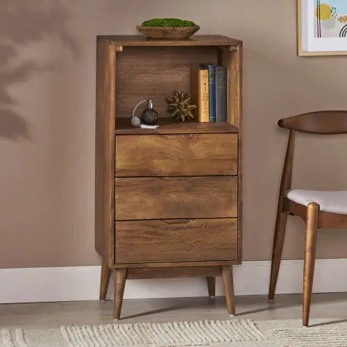 Wooden Three Bucket Cabinet