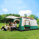 Double-Layer Waterproof Camping Tent with Two Bedrooms